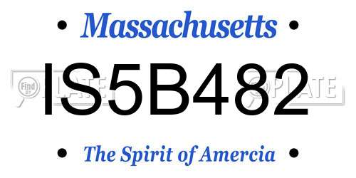 IS5B482 Massachusetts License Plate