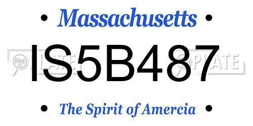 IS5B487 Massachusetts License Plate
