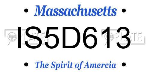 IS5D613 Massachusetts License Plate