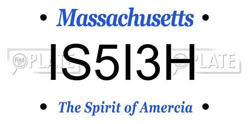 IS5I3H Massachusetts License Plate