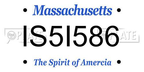 IS5I586 Massachusetts License Plate