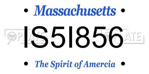 IS5I856 Massachusetts License Plate