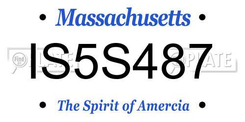 IS5S487 Massachusetts License Plate