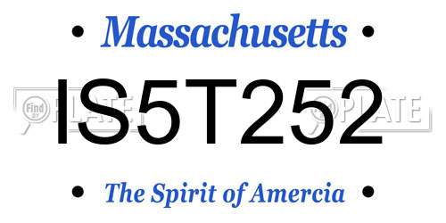 IS5T252 Massachusetts License Plate
