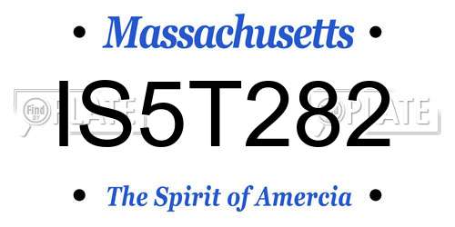 IS5T282 Massachusetts License Plate