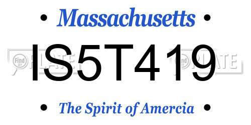 IS5T419 Massachusetts License Plate