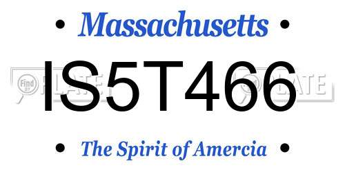 IS5T466 Massachusetts License Plate