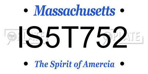 IS5T752 Massachusetts License Plate