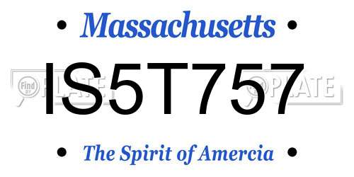 IS5T757 Massachusetts License Plate