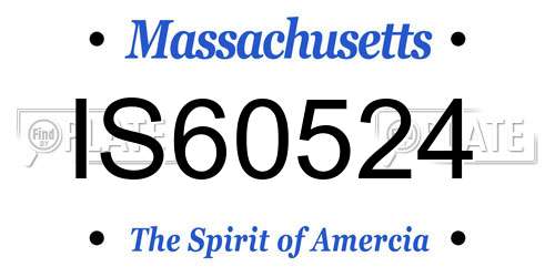 IS60524 Massachusetts License Plate