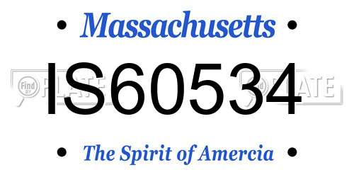 IS60534 Massachusetts License Plate