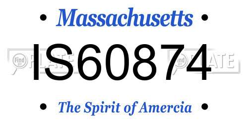 IS60874 Massachusetts License Plate
