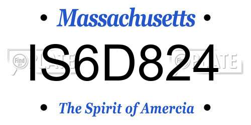 IS6D824 Massachusetts License Plate