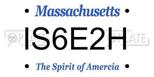 IS6E2H Massachusetts License Plate