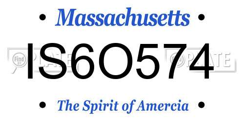 IS6O574 Massachusetts License Plate