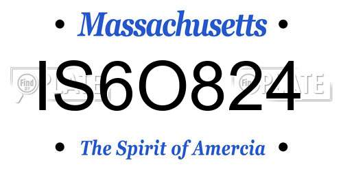 IS6O824 Massachusetts License Plate