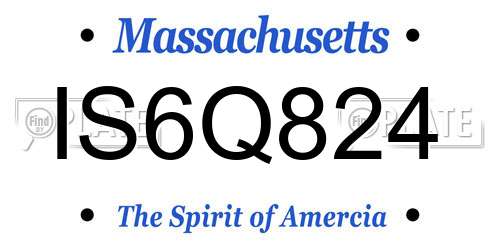 IS6Q824 Massachusetts License Plate