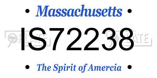 IS72238 Massachusetts License Plate