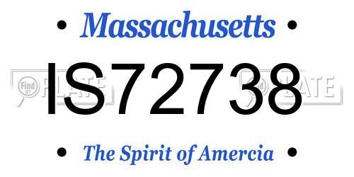IS72738 Massachusetts License Plate