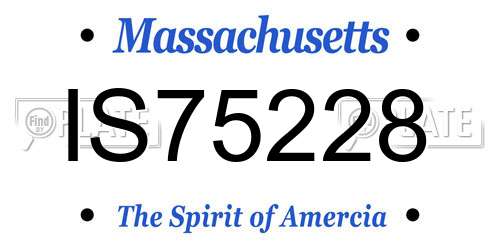IS75228 Massachusetts License Plate