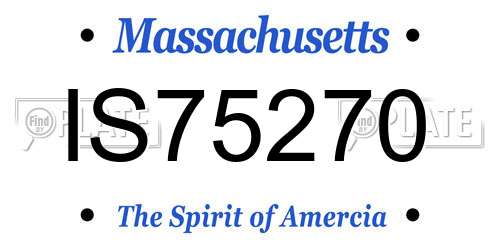 IS75270 Massachusetts License Plate