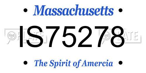IS75278 Massachusetts License Plate