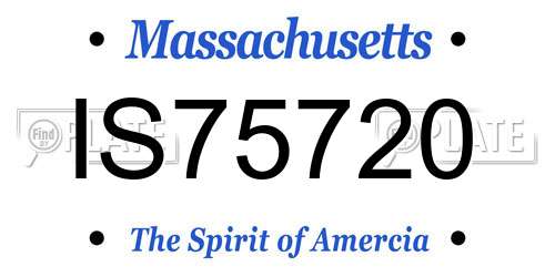 IS75720 Massachusetts License Plate