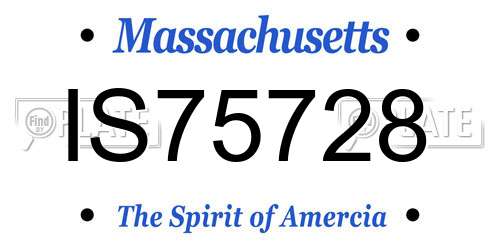 IS75728 Massachusetts License Plate