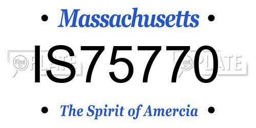IS75770 Massachusetts License Plate