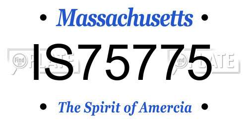 IS75775 Massachusetts License Plate