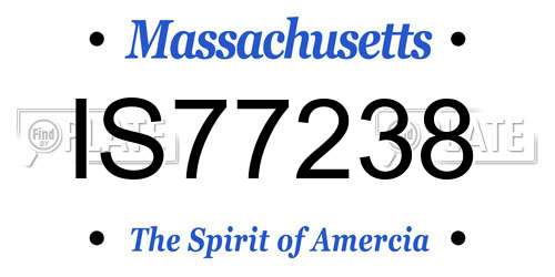 IS77238 Massachusetts License Plate