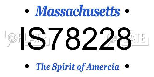 IS78228 Massachusetts License Plate