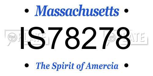 IS78278 Massachusetts License Plate