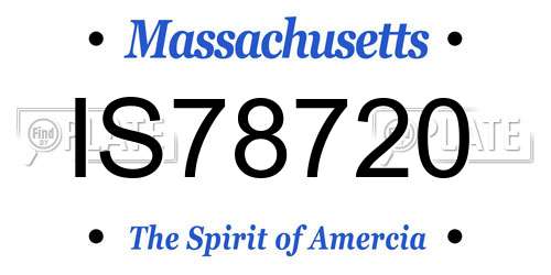 IS78720 Massachusetts License Plate