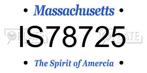 IS78725 Massachusetts License Plate