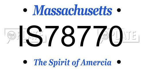 IS78770 Massachusetts License Plate