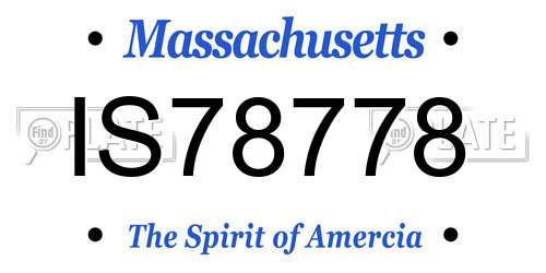 IS78778 Massachusetts License Plate
