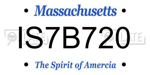 IS7B720 Massachusetts License Plate