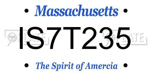 IS7T235 Massachusetts License Plate