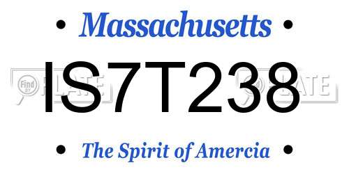 IS7T238 Massachusetts License Plate
