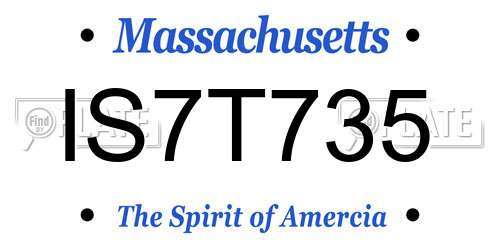 IS7T735 Massachusetts License Plate