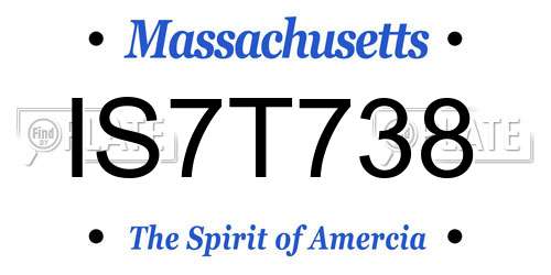 IS7T738 Massachusetts License Plate