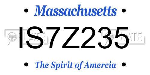 IS7Z235 Massachusetts License Plate
