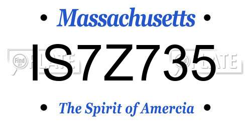 IS7Z735 Massachusetts License Plate