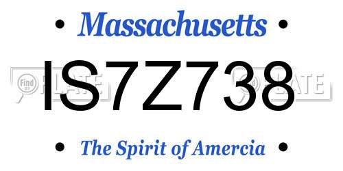 IS7Z738 Massachusetts License Plate