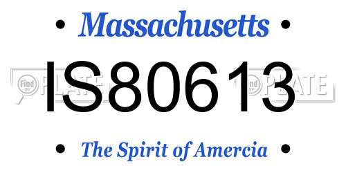 IS80613 Massachusetts License Plate