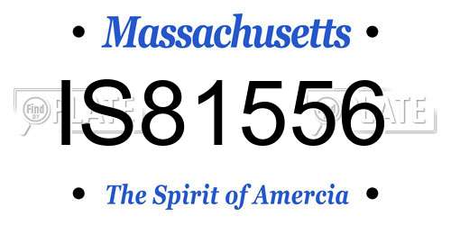 IS81556 Massachusetts License Plate