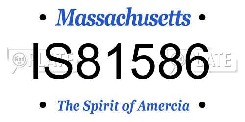 IS81586 Massachusetts License Plate