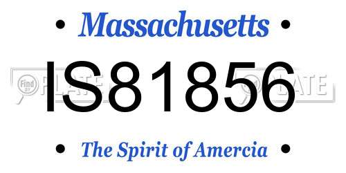 IS81856 Massachusetts License Plate