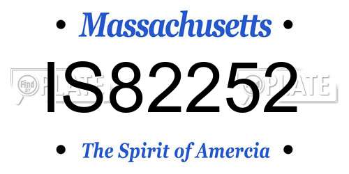 IS82252 Massachusetts License Plate